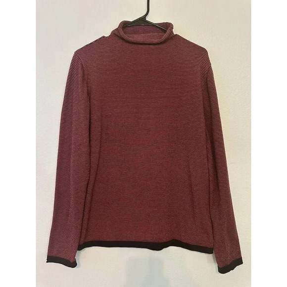 Title Nine Sweater Red Striped Long Sleeve Striped Mock Neck Size Large - Picture 3 of 16